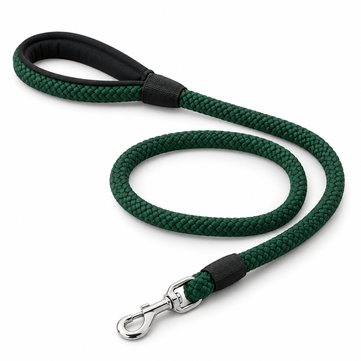 Rope Dog Leash with Padded Handle - Forest Green, 59.1 in