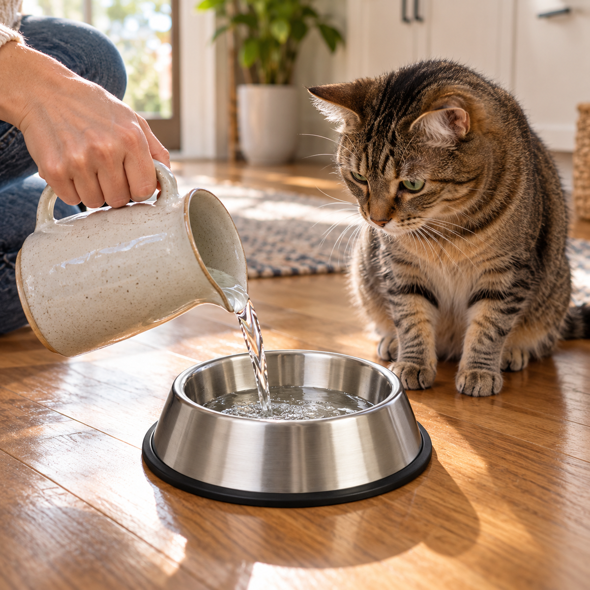 Stainless Steel Pet Bowl - Silver, 7.1 in