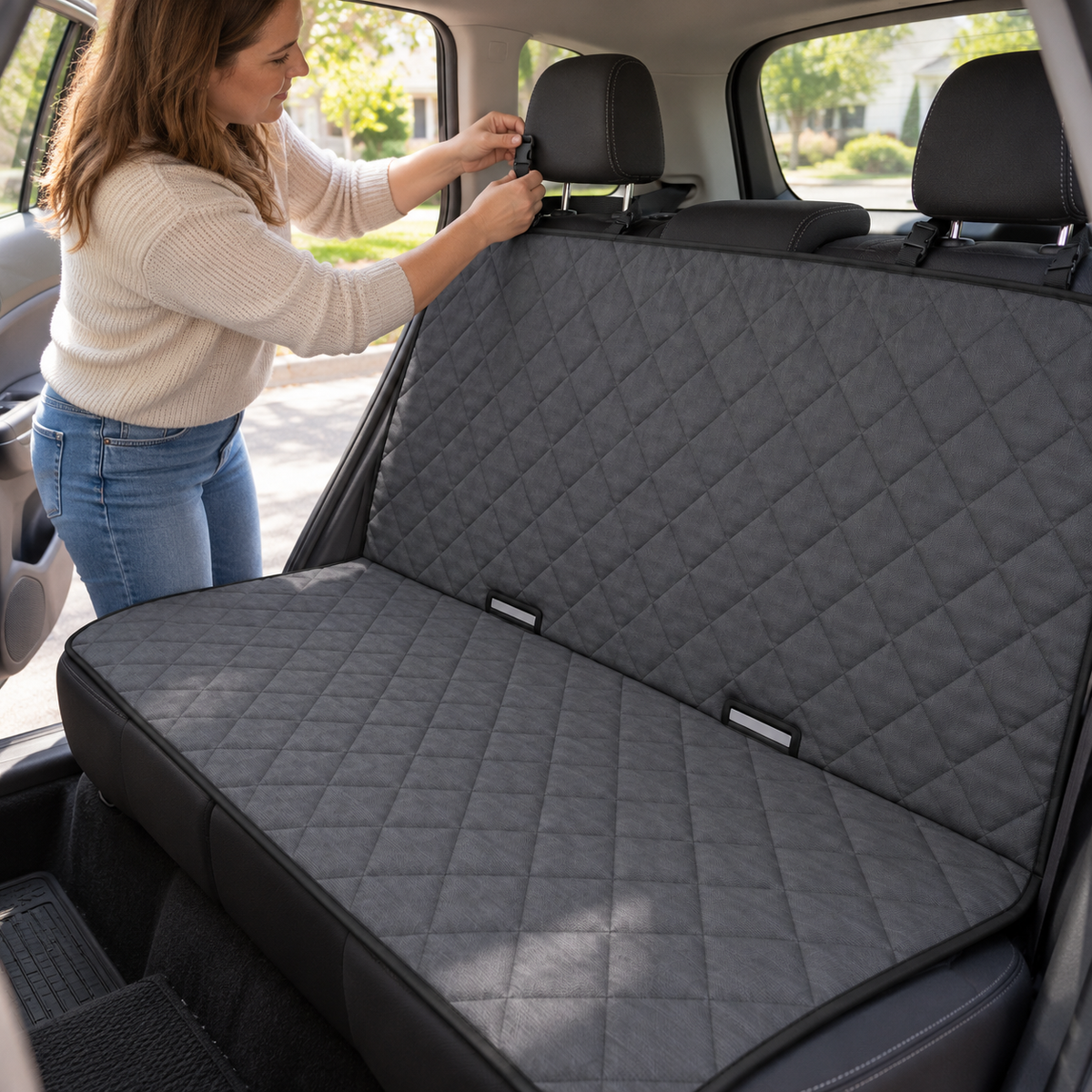 Pet Rear Seat Protector - Charcoal, 53.9 x 57.9 in