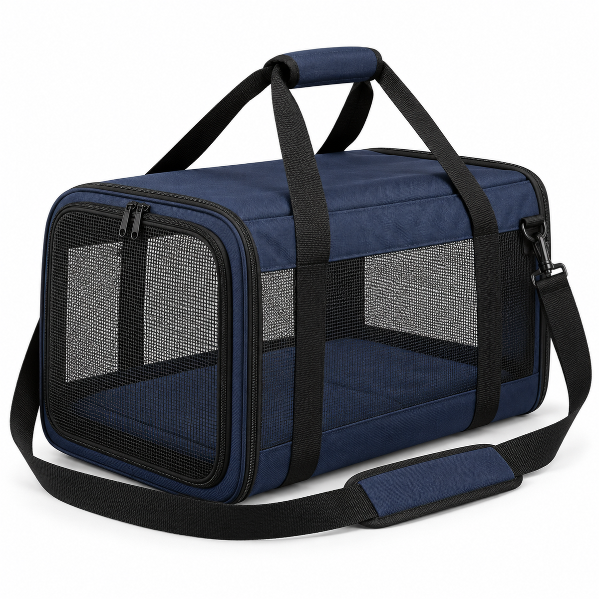 Soft-Sided Pet Carrier - Navy Blue, 17.7 in