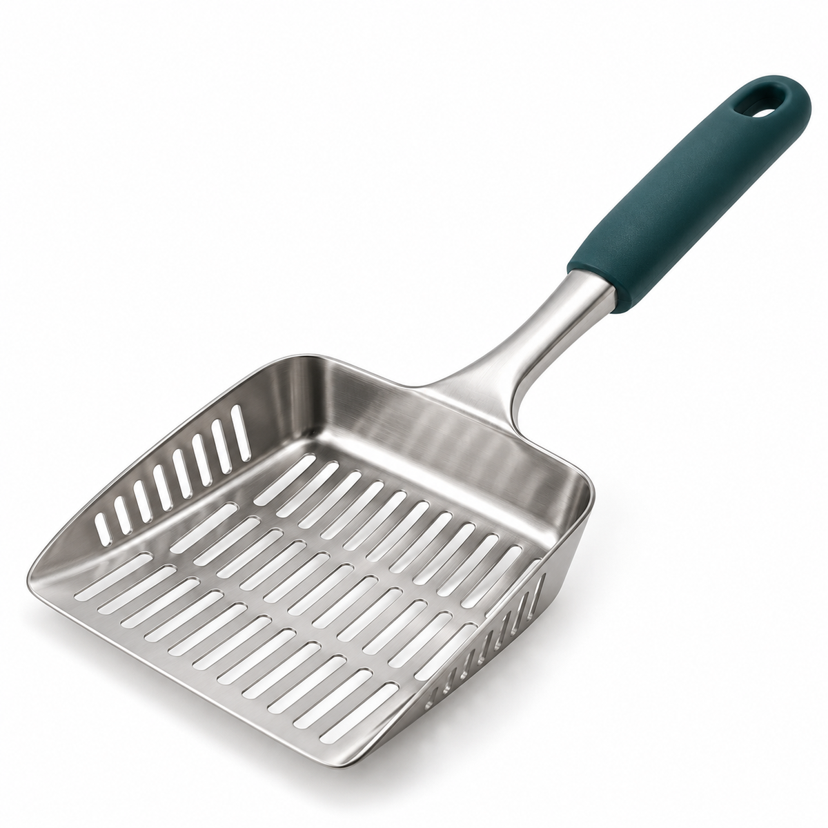 Stainless Steel Cat Litter Scoop - Dark Teal, 12.6 in