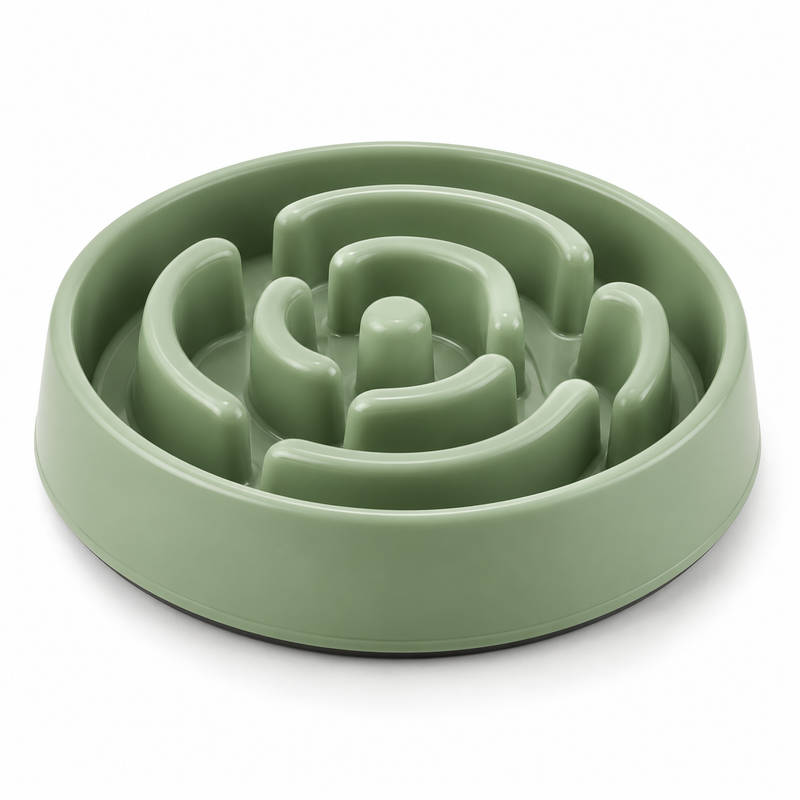 Slow Feeder Dog Bowl - Sage Green, 9.8 in