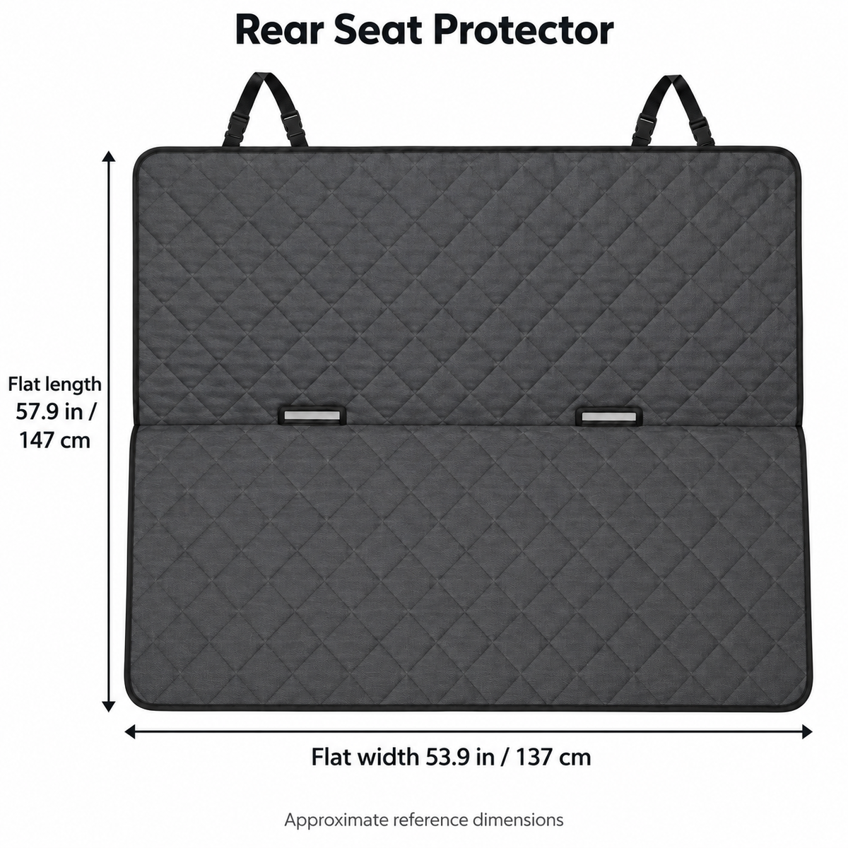 Pet Rear Seat Protector - Charcoal, 53.9 x 57.9 in