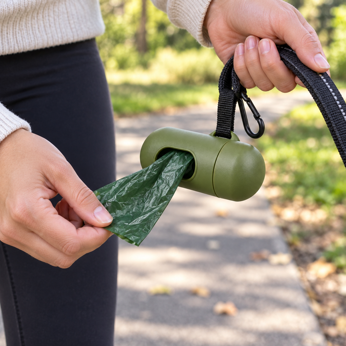 Dog Waste Bag Dispenser - Olive Green, 3.5 in