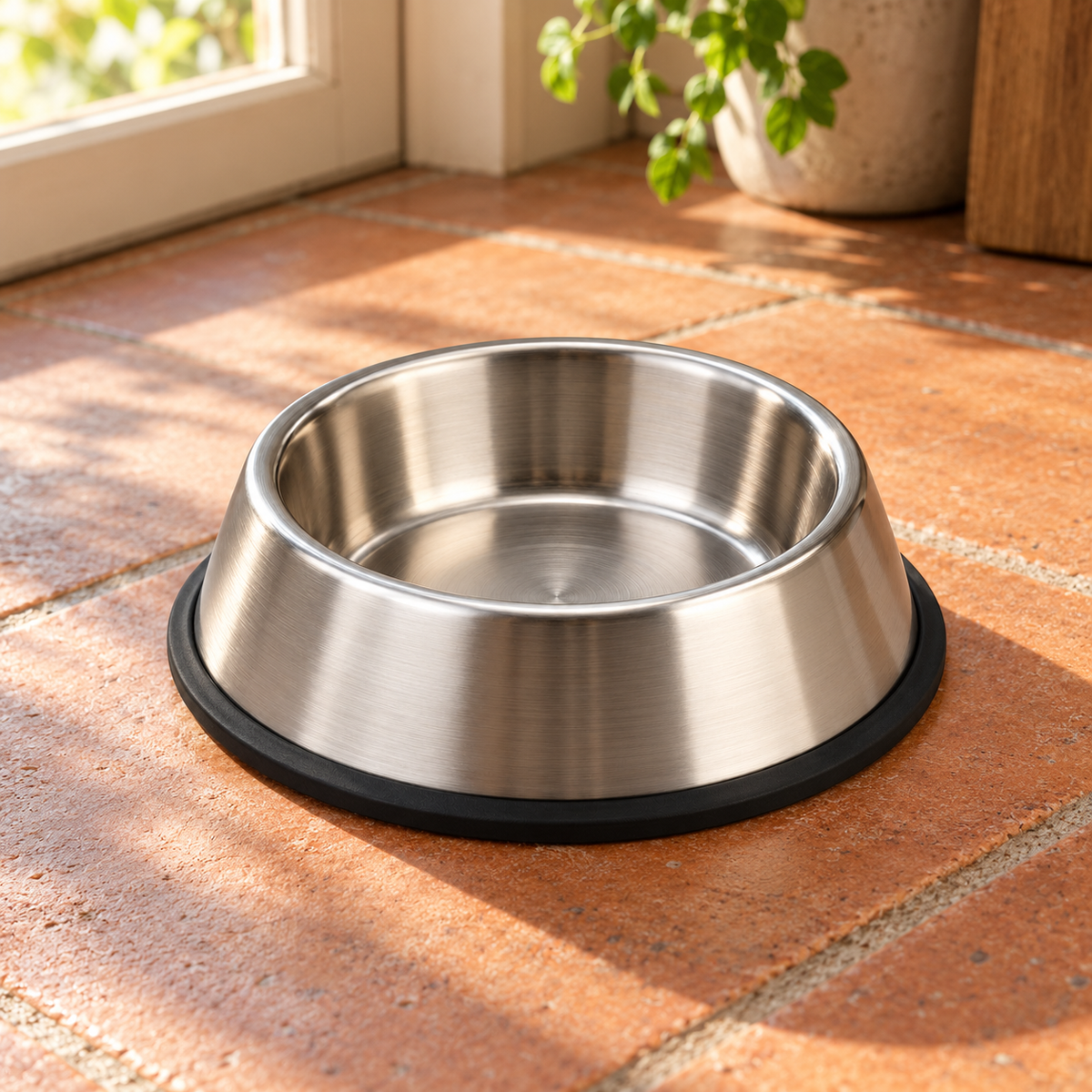 Stainless Steel Pet Bowl - Silver, 7.1 in