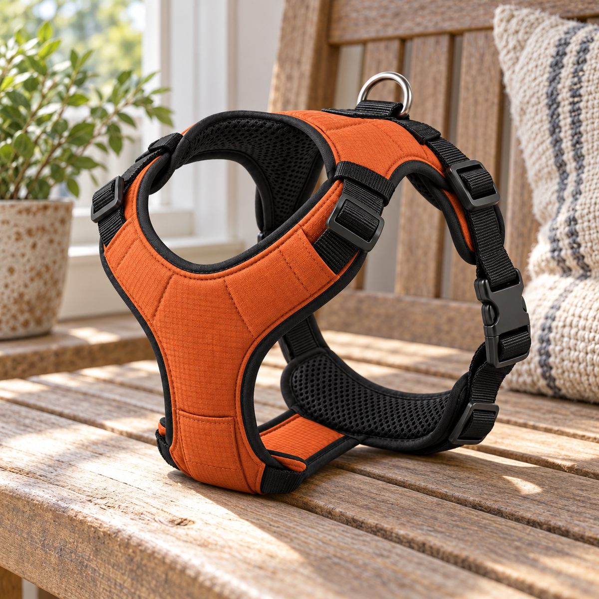 Padded Dog Harness - Rust Orange, Size M