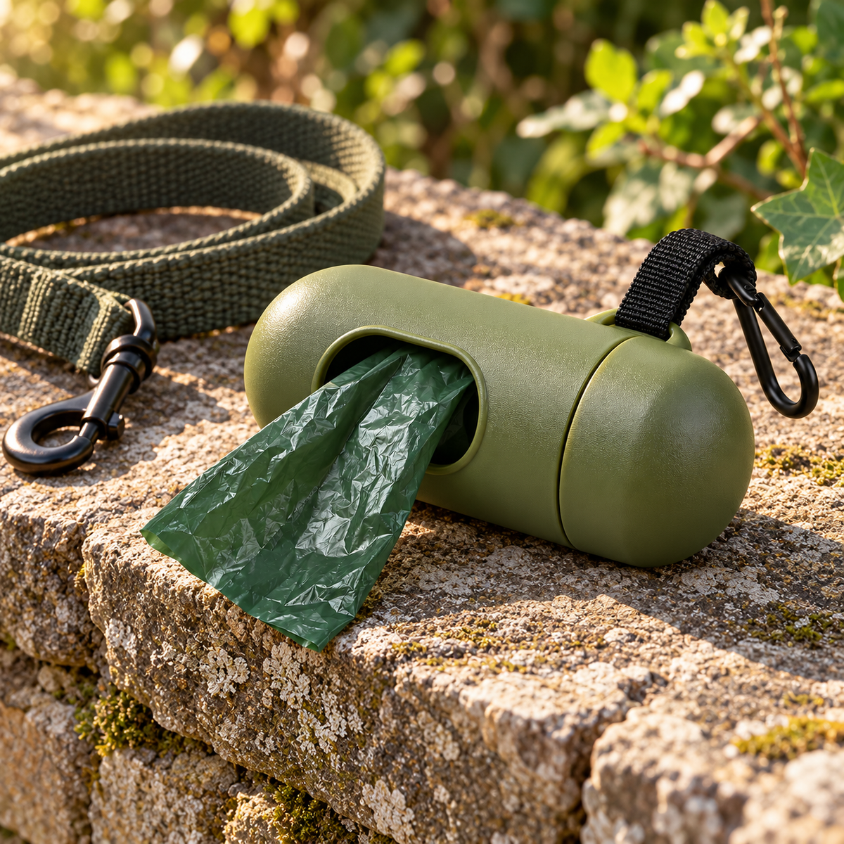 Dog Waste Bag Dispenser - Olive Green, 3.5 in